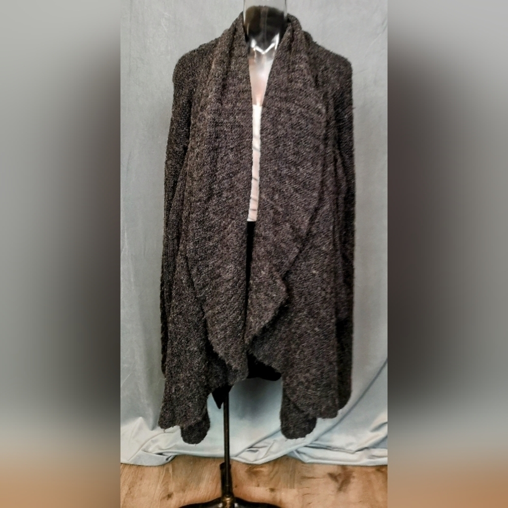 Vintage Charcoal Grey mohair wool knit butterfly silhouette soft cozy cardigan